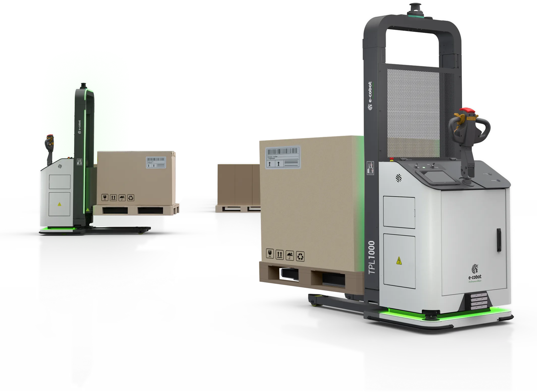TPL1000 autonomous mobile robot — AMR pallet jack for pallets up to 1000 kg in a warehouse